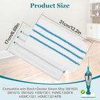4Pack Steam Mop Pads Replacement for Black+Decker Steam Mop SM1600, SM1610, SM1620, HSM13E1, HSMC1300FX, HSMC1321, HSMC1361SG Cleaner Black and Decker Steam Mop Replacement Pads