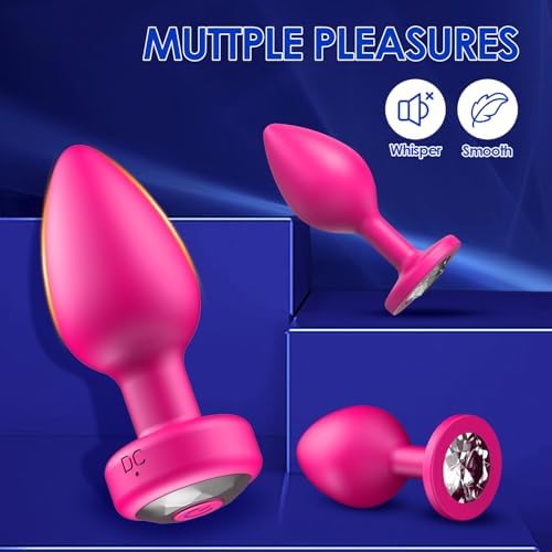 Anal Plug Sex Toys Vibrator–3Pcs Silicone Butt Plugs Training Kit with Remote Control, 10 Vibration Modes, Prostate Massager for Adults – Pink