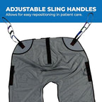 Patient Aid Full Body Commode Sling - Easy-to-Wash Mesh Fabric for Bathing and Toileting - Comfy Safe Lifting for the Elderly and Non-Weight Bearing - Extra Large, 600lb. Maximum Carrying Capacity