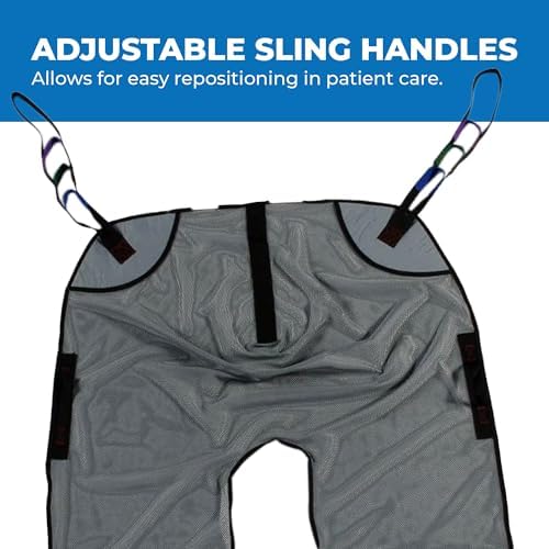 Patient Aid Full Body Commode Sling - Easy-to-Wash Mesh Fabric for Bathing and Toileting - Comfy Safe Lifting for the Elderly and Non-Weight Bearing - Extra Large, 600lb. Maximum Carrying Capacity