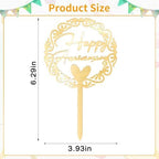 1 PCS Gold Happy Anniversary Cake Decoration, Glitter Acrylic Wedding Cake Topper, Anniversary Party Decoration Supplies for Celebrations