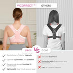 Vicorrect Posture Corrector for Women and Men, Adjustable Upper Back Brace for Clavicle Support and Providing Pain Relief from Neck, Shoulder, and Upper Back (Pink, Large/XLarge)