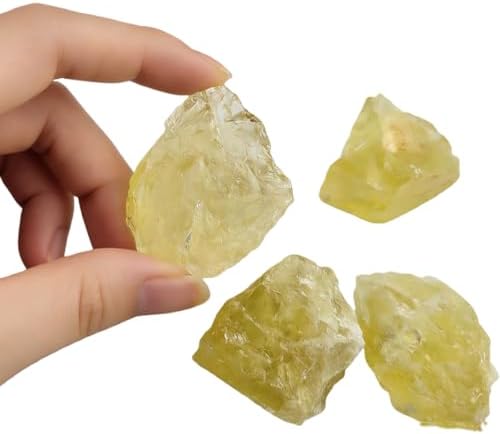 3-5Pcs Citrine Natural Raw Crystals 1''-2'' Rough Stones Rocks for Tumbling Polishing Cabbing Gemstones Crystals and Healing Stones for Wicca Reiki,Fountian Rocks for Decorations (Citrine)