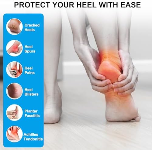 Wonderwin Gel Heel Cups,Breathable Heel Protectors for Cracked Heels, Heel Spurs, Plantar Fasciitis,Medical-Grade Heel Cups for Men & Women's Heel Pain Relief (Clear), 2pairs-White