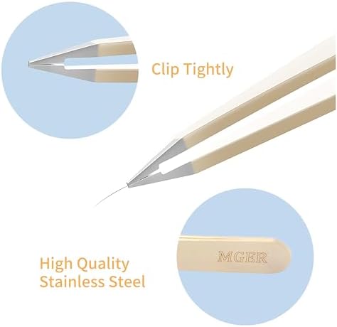 Pointed Tweezers for Women Facial Hair, Professional Stainless Steel Tweezers for Eyebrow, Chin Hair and Ingrown Hair Removal (Gold)