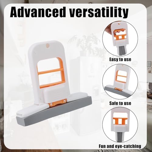 Mini Foldable Desktop Mop with 3 Sponge Strips, Portable Self-Squeeze Cleaning Tool Wet & Dry Use Small Spaces Short Hand Mop for Kitchen Counter Countertops Bathroom Glass & Car Interior