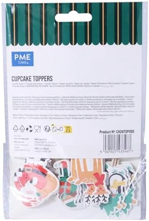 PME Christmas Cupcake Toppers - Santa & Friends (Pack of 24)