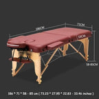 Professional Portable 2-Section Massage Table for Salon & Spa, Foldable with Headrest, Armrest, Hand Pallet, Adjustable Height, for Reiki, Therapy & Beauty