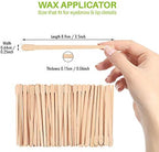Mibly 200 Pcs Wooden Wax Sticks - Eyebrow, Lip, Nose Small Waxing Applicator Sticks for Hair Removal and Smooth Skin - Spa and Home Usage
