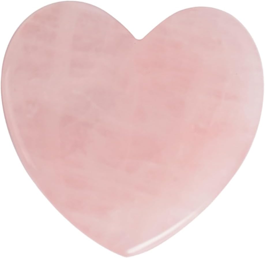 FRCOLOR Natural Jade Heart Shape Scraping Board for Massage Therapy Multi-Functional Massaging Tool for Face Neck and Back Hydrating and Nourishing Skin Care Accessory