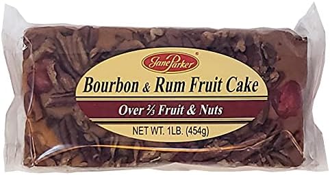 Jane Parker Fruitcake Bourbon & Rum Fruit Cake 1 pound (16 Ounce) Loaf in a Collectible Holiday Tin-Holiday-Christmas Cake-The Best Fruitcake You Can Buy