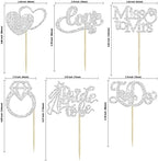 Gyufise 24Pcs Bride to Be Cupcake Toppers Silver Glitter I Do Love Heart Ring Miss To Mrs Cupcake Picks Bridal Shower Cake Decorations for Wedding Engagement Bachelorette Party Supplies