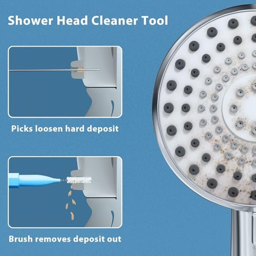 Lumkew Multiszie Shower Head Cleaner Tool, Shower Head Cleaning Brush for Small Hole Nozzle with Storage Boxes, Showerhead Cleaner Picks Unclogger for Household Bathroom, 30 Pcs