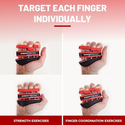 Finger Strengthener - Grip Strength Trainer, Forearm & Hand Gripper Exerciser, Strengthening Grip for Therapy, Guitar Handgrip, Wrist Strengtheners