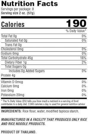 A Taste of Thai Fettuccine Rice Noodles (Straight Cut)| Restaurant-Quality Thai Flavor in Minutes | Vegan, Gluten-Free,Wheat Free, Non-GMO| Perfect for Stir-Fries, Soup & Asian Dishes 16 oz, Pack of 6