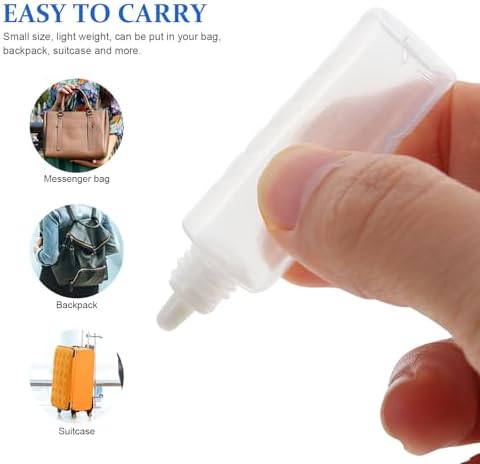 Healifty 25-Pack Mini Liquid Bottles 0.39 Oz Leak-Proof Contact Lens Care Solution Containers with Screw Caps for Eye Drops Travel and Portable Use