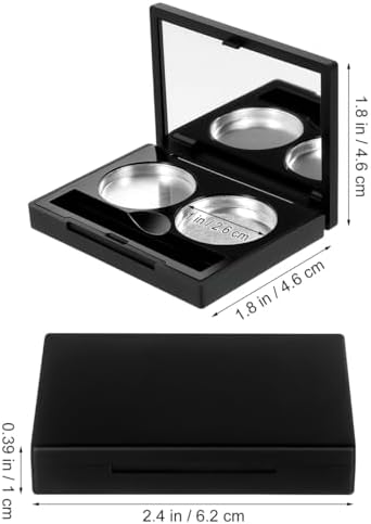 FRCOLOR 3Pcs Empty Eyeshadow Cases Plastic Square Makeup Palette Containers for Highlight Blush Powder Sample Storage 2.44X1.81X0.39 Inch Compact Travel Cosmetic Organizer