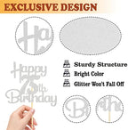 Sotpot Happy 75th Birthday Cake Topper Silver Glitter 75th Cake Toppers 75 Birthday Cake Decorations for Cheers to 75 Fabulous Birthday Party Supplies- 1 Pack