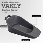 Vakly Fracture Bedpan (10 Pack) Portable Easy-Clean Plastic Bed Pan with Built-in Handle & Spill-Free Guard for Bed-Bound or Bedridden Patients, Home or Hospital Use
