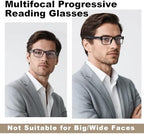 SKYOAK Excellent TR90 Unbreakable Progressive Multifocus Reading Glasses for Men, Thick Frame Anti Blue Light/UV Readers, 2 PACK Quality Chunky Computer Glass No-Line Multifocal Eyeglasses C1, +1.5x