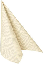 Papstar Cloth Like Paper Disposable Dinner Napkins, 16?x16? ¼ Fold, 50 Pack, 3 Different Color Options, Elegance Design (Champagne/Gold)