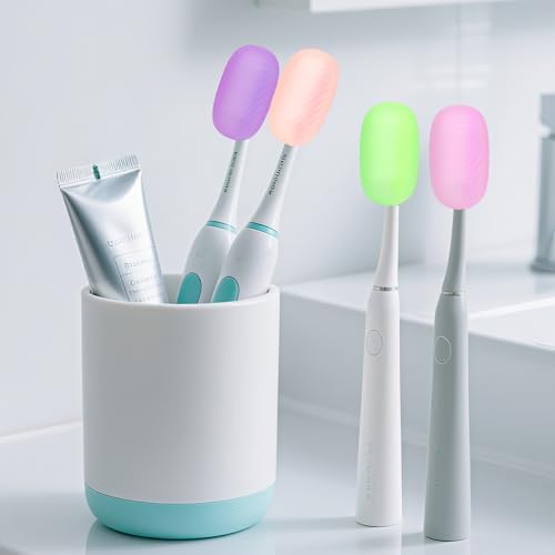 Toothbrush Covers, 6 Pack Silicone Toothbrush Protective Covers, Replaceable Travel Cover Holders for Electric and Manual Tooth Brush Heads for Household Travel, Bathroom, Gym, Camping, Multicolor