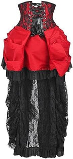 Daisy corsets Women's Daisy Corsets Top Drawer Steel Boned Red/Black Lace Victorian Bustle Underbust Corset Dress