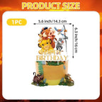 25Pcs Lion-King Birthday Party Supplies Pack Includes 1 Cake Topper 24 Cupcake Toppers for Lion-King Party Supplies