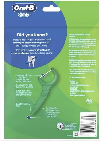 Oral B Glide Dental Floss Picks, Complete With Scope Outlast, Mint, 75 Count, Pack Of 6