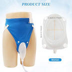 Wearable Urine Collection Bag External Catheter for Women, Reusable Portable Silicone Urinal with 1000ml and 2000ml Urine Catheter Bags,Blue