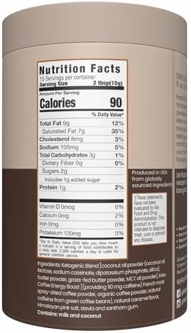 Rapidfire Keto Coffee Instant Coffee Mix, Caramel Macchiato Flavor, 7.93 Ounce (255g), 15 Servings