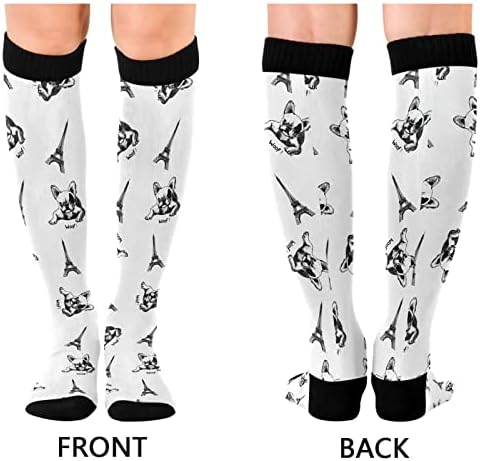 Wusikd Heartbeat Symbol Compression Socks for Women and Men Circulation Black Long Socks for Athletic Running 1