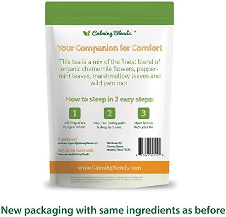 Calming Blends Diverticulitis Tea | Certified Organic, Caffeine Free | Includes Tea Strainer