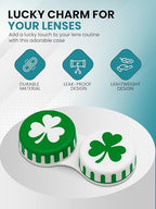 SPORTS WORLD VISION Seasonal Fun Contact Lens Cases Irish Cute Screw Top Travel Storage Contact Lens Box L/R Eyes Holder Container, Outdoor Mini Contact Lens Storage case, 3 Cases in Same Style
