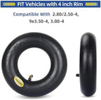 GICOOL 2.80/2.50-4 Inner Tubes, 2 Pack with TR87 Valve Stem, Heavy-Duty Inner Tubes, Replacement Tubes for Wheelbarrows, Hand Trucks, Dollies, Lawn Mowers, Scooters, Go Karts