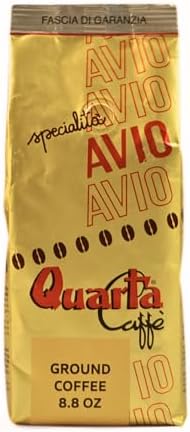 Quarta Caffe Barattolo With Avio Oro Ground Espresso Coffee 8.8oz