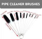 10 Pcs Black Nylon Straw Cleaning Brush Set – Flexible Pipe Cleaner Brushes for Bottles, Kettles, Tubes & Spouts – Durable Stainless Steel Wire with High-Density Bristles