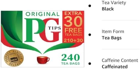 PG Tips Original Non-Pyramid, 240 Tea Bags (Pack of 4)
