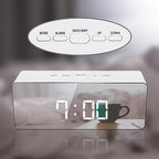 GRFIT Alarm Clock Digital LED Alarm Clock with Dimmer Temperature Function for Bedroom Office Travel Battery & USB Powered Mirror Alarm Clock Clock for Bedrooms