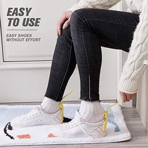 NONSTOP 6 Pcs Lazy Shoe Helper Portable Sock Slider - Short Handled Shoe Horn - Shoe Lifting Helper Easy on Easy Off, Plastic Shoehorn for Men, Women