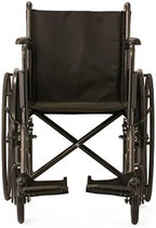 Medline Guardian K1 Basic Wheelchair with Full-Length Permanent arms and Swing-Away Leg Rests, 18"