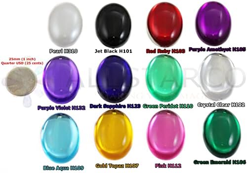 40x30mm Large Flat Back Oval Acrylic Cabochons Rhinestones Plastic Gems Embellishments for Crafts, Costumes, Card Invitations, Jewelry, Cosplay - 4 Pieces (Purple Violet H132)