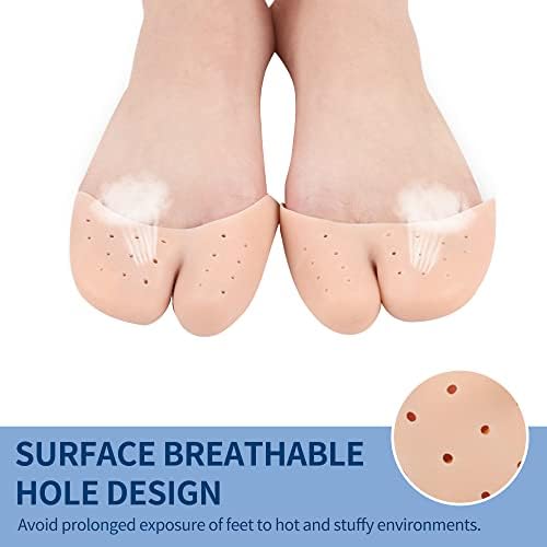 2 Pairs Gel Toe Caps Protectors Silicone Toe Sleeves Metatarsal Pads Ball of Foot Cushion Soft Forefoot Cushioning for Men Women Toe Sleeves Guards for Pain Relief