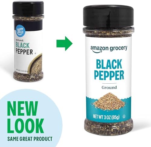 Amazon Grocery, Ground Black Pepper, 3 Oz