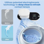 ReO2 Gen6 Soft Contact Lens Cleaner for Moisture Retention, Advanced Cleaning Solution with Electrophoresis Technology, Deep Clean and Rehydrate in 10 Min, with Mirror and Tweezer (White)