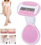 BRRNOO Women's - 4 Blades, Smooth and Flexible, with Travel Case - and Non-Slip Shaving Set for Women - Includes 4 Blade Refills for Travel Carry