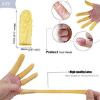 200pcs Latex Finger Cots Protective Fingertips Gloves Rubber Industrial Fingerstall Sleeves (Yellow)