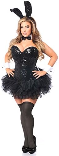 Daisy corsets womens Top Drawer Plus Size 5 Pc Sequin Bunny Corset Costume