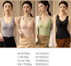 2pcsTourmaline Self-Heating Ion Winter,Womens Sculpting Fleece Thermal Built-in Bra Underwear Vest