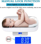 Baby Scale,Digital Baby Scale,Multi-Function Toddler Scale,Mom Baby Scale,Infant Scale with Hold Function,Large LCD Display Capacity220Ib Measurement Range 0-60Cm Height(White)